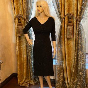 Sparkly Black Cowl Neck High-Low Dress